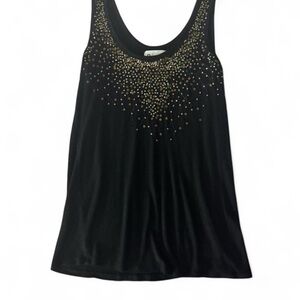 Embellished Gold Black Tank Top